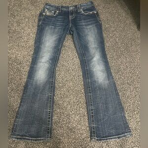 Miss Me Blue Mid Rise Easy Bootcut Jeans 26